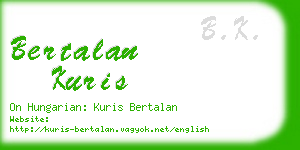 bertalan kuris business card